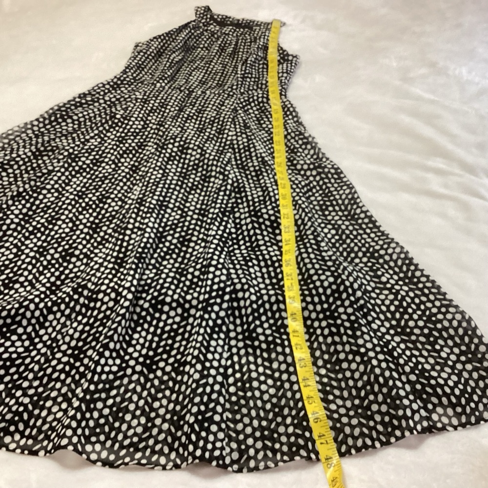 Tommy Hilfiger Polka Dot Maxi Dress Black White Size 8 Sleeveless No Belt - Picture 9 of 10